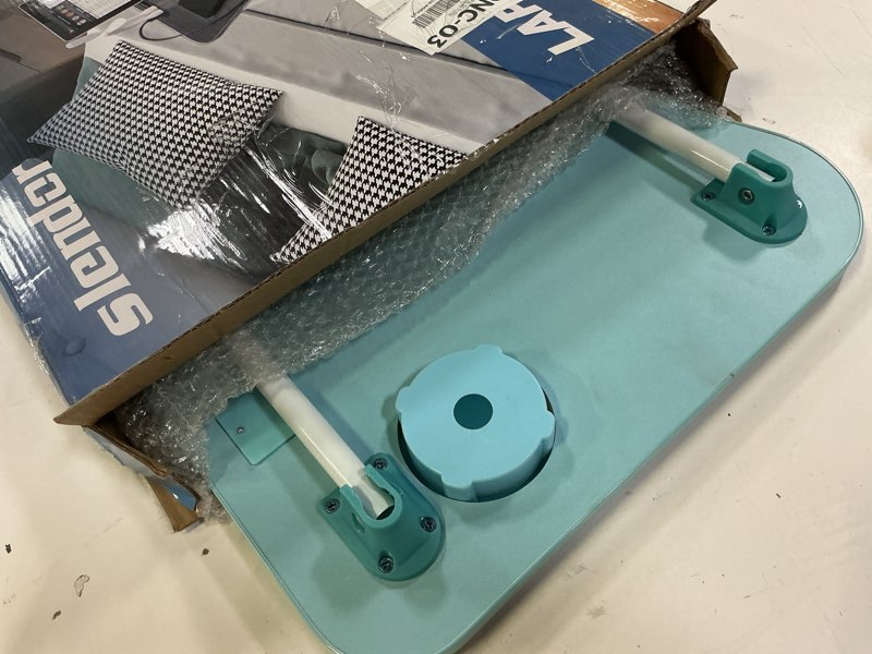 Condition photo showing Good Condition for slendor lap desk with cup holder, foldable laptop table for bed, portable bed desk for laptop and writing, computer tray with tablet slot, notebook stand reading holder for couch sofa floor,blue