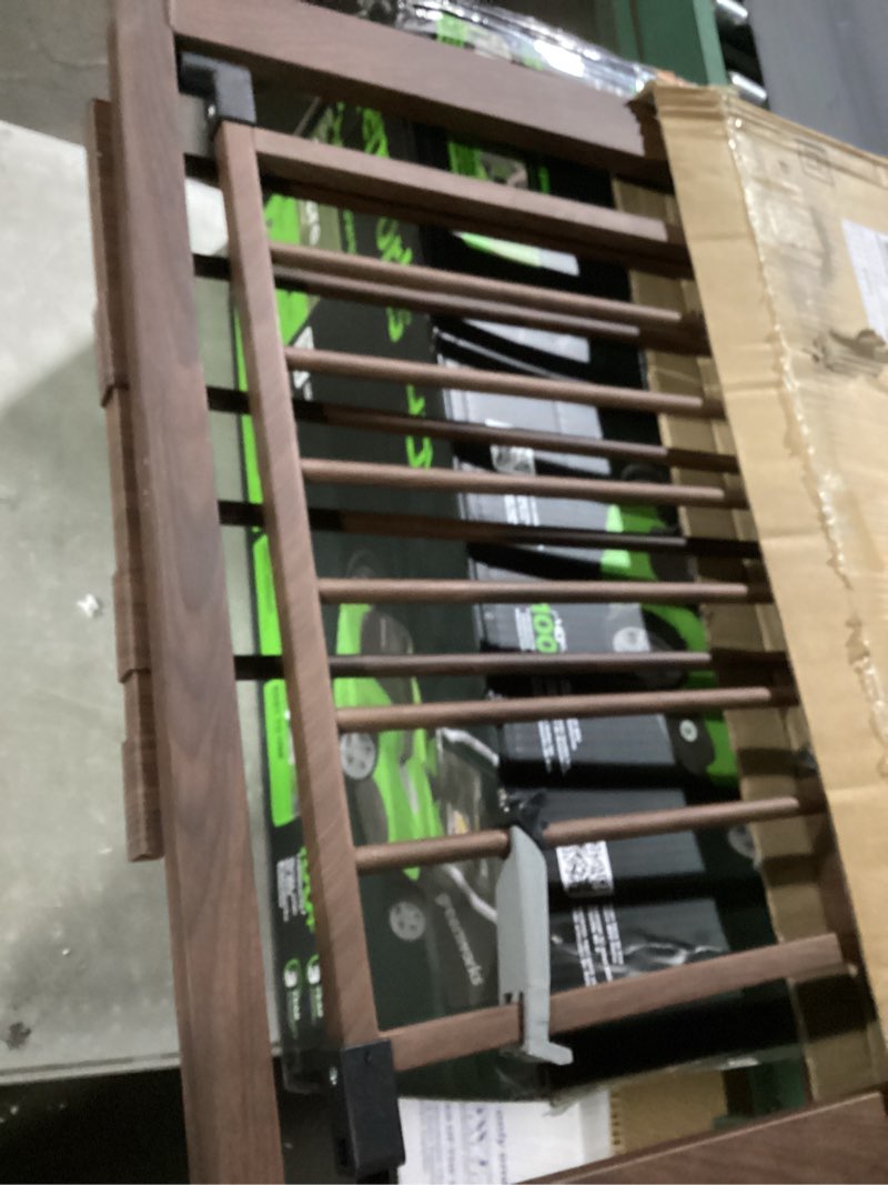 Condition photo showing Good Condition for babelio baby gate with black wood pattern, 29-48 inch auto close dog gate pressguard p7 for the house, stairs and doorways, pressure mounted pet gate with door and y spindle rods black wood pattern 30"tall 29"-48" wide