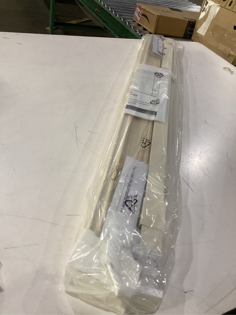 Condition photo showing New/Like New for LazBlinds No Tools No Drill 1" Vinyl Mini Blinds, Cordless Blinds for Windows, Light Filtering Horizontal Window Blinds & Shades, 29" W x 64" H, Cream Cordless-cream 29" W x 64" H