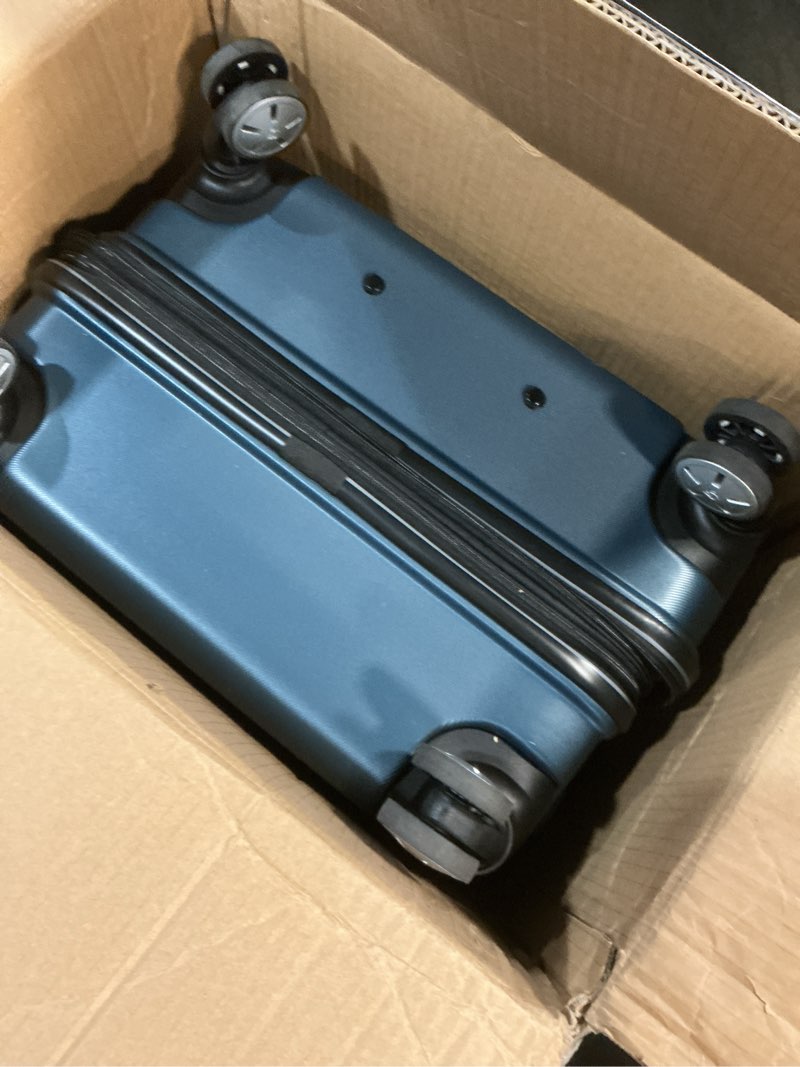 Condition photo showing As Is for Samsonite Omni 2 Hardside Expandable Spinner Wheel Luggage, Checked Medium 24 in, Nova Teal