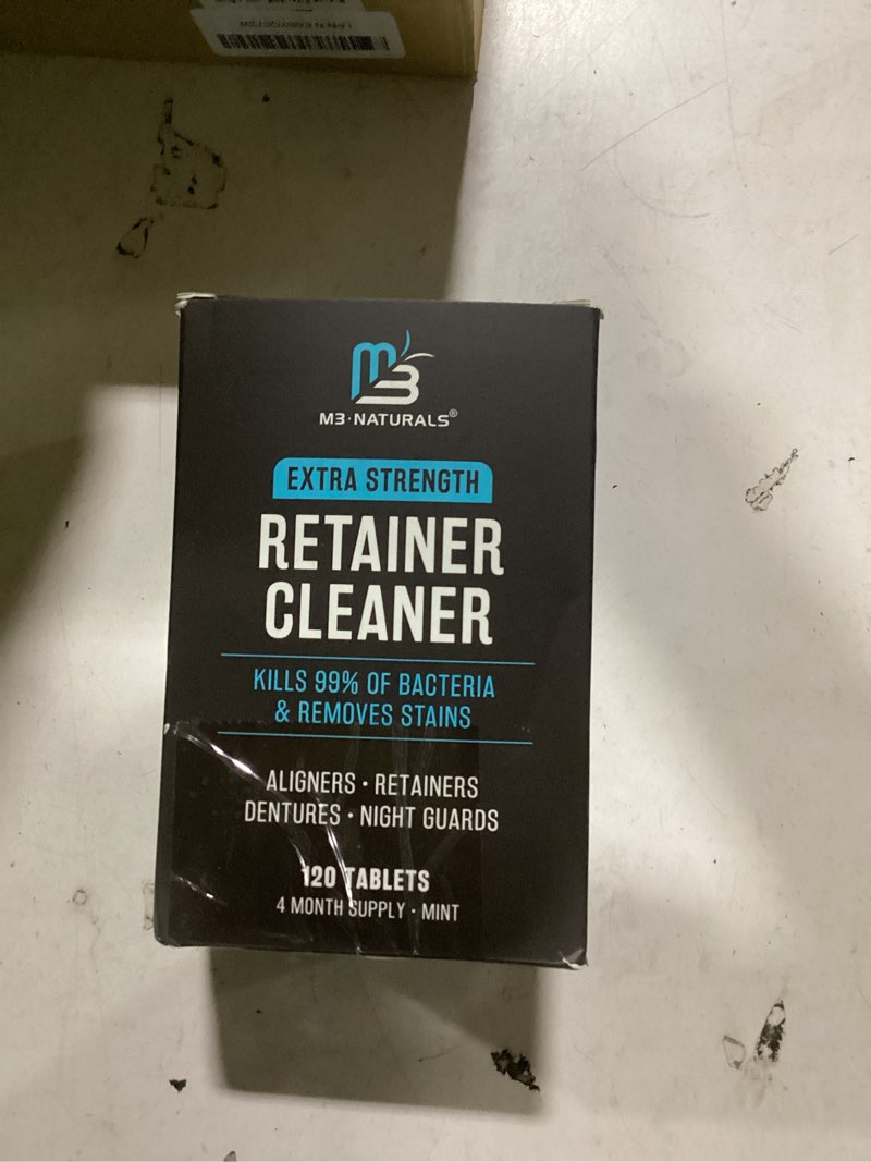 Condition photo showing New/Like New for retainer cleanser tablets invisalign cleaner, removes odors discoloration stains and plaque 4 month supply denture cleansers retainers mouth guards denture bath mint by m3 120 count