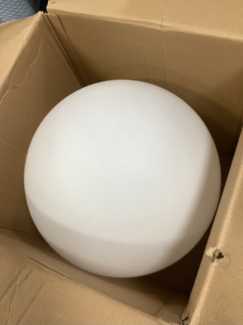 Condition photo showing Good Condition for 20-in led glowing ball light, large rechargeable led globe orb light w/remote, dimmable rgb color changing globe floor lamp, indoor/outdoor waterproof mood lamp for home garden patio lawn party decor 20-inch