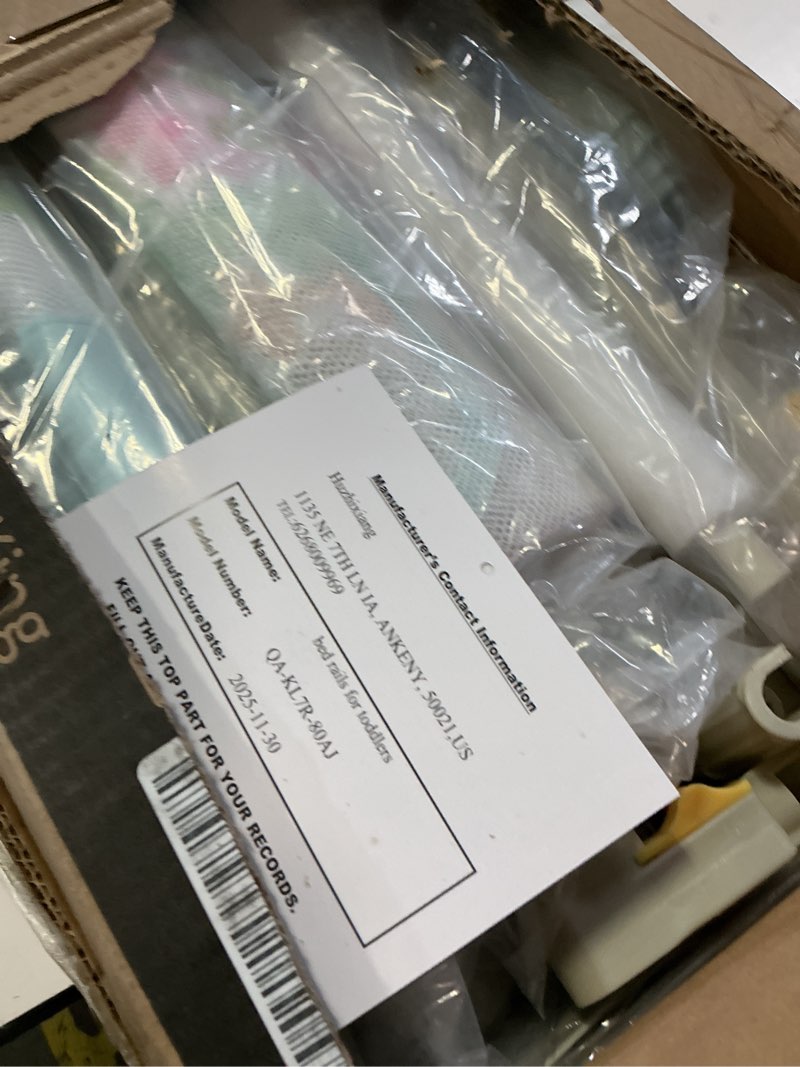 Condition photo showing New/Like New for bed rail for toddlers twin, full, queen, king & cal kingmattress size | swing down rail guard | mattress side rail for kids (blue dinosaur, (3 sides for queen size) 79.9x79.9x59.8 inch) blue dinosaur (3 sides for queen size) 79.9x79.9x59.8 inch