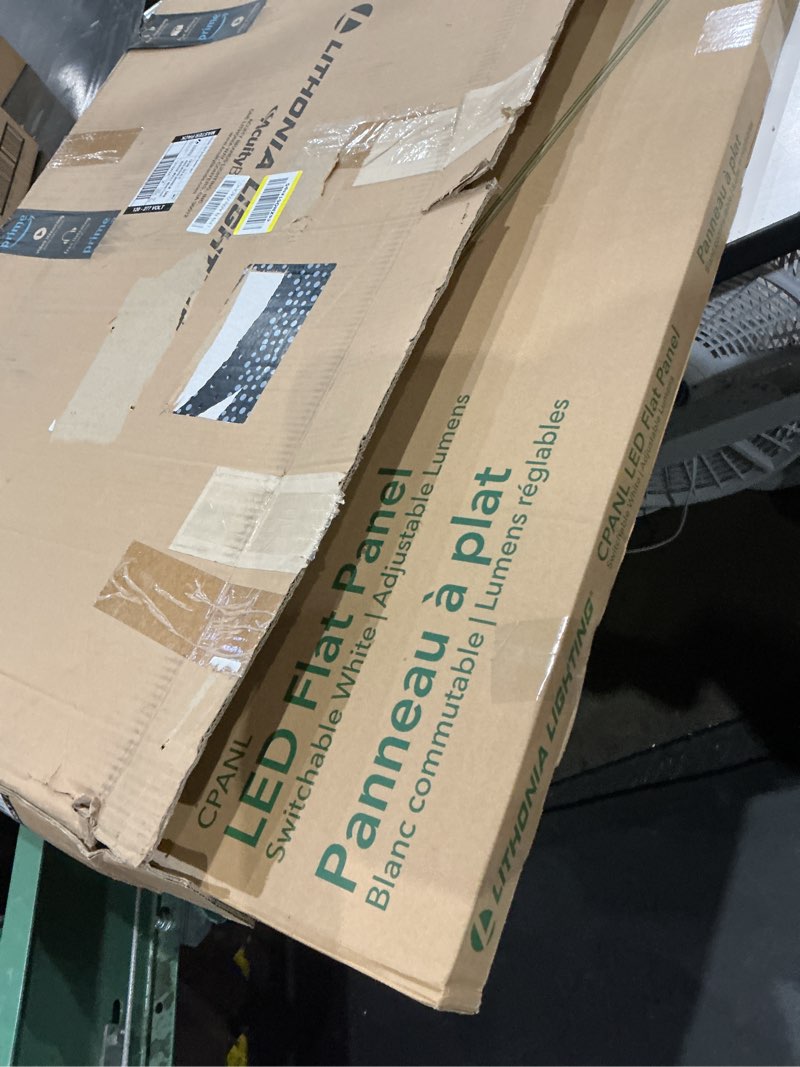 Condition photo showing New/Like New for lithonia lighting cpanl 2x4 led flat panel light, 2 ft. x 4 ft. led light panel, ceiling lighting fixture, 4000/5000/6000 adjustable lumens, 3500k/4000k/5000k switchable cct, white 2-foot x 4-foot adjustable lumens switchable white