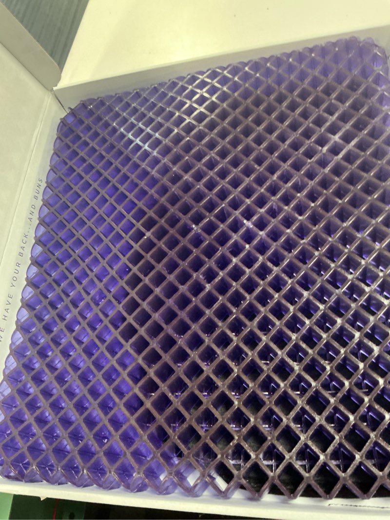Condition photo showing Good Condition for purple simply seat cushion | pressure reducing grid designed for ultimate comfort | designed for cars and travel | made in the usa
