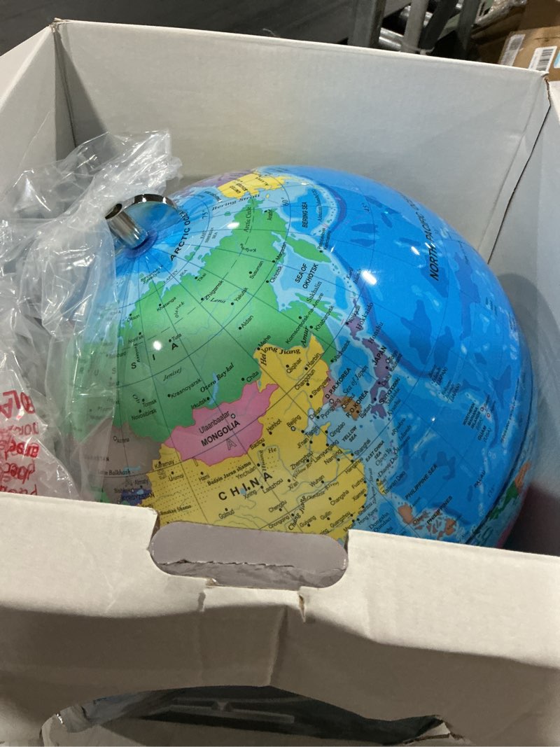Condition photo showing Good Condition for 12" illuminated world globe for children & adults, globe lamp with world map for kids, stable heavy metal base, interactive stem learning gift & night light blue 12 inch