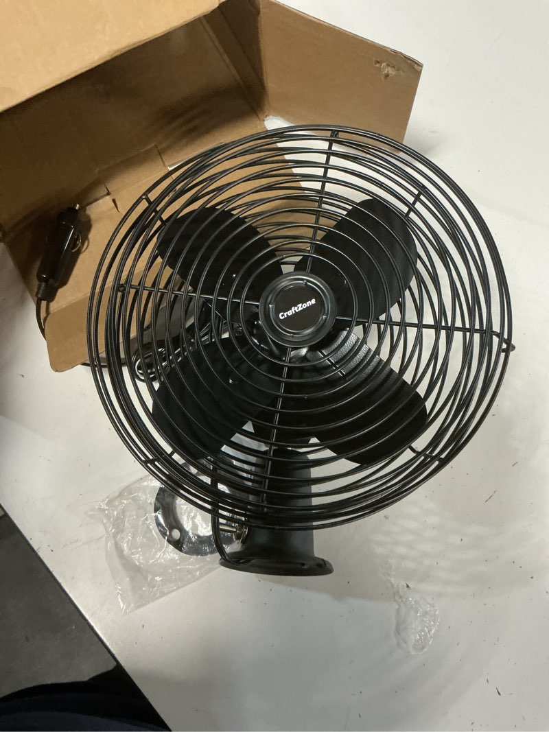 Condition photo showing As Is for 12v fan rv truck cooling heavy duty 8\" metal car fan bus boat forklift car camper lawnmowertractor 2-speed black