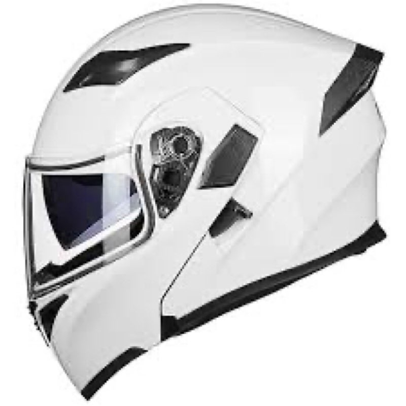 ilm motorcycle dual visor flip up modular full face helmet dot 6 colors model 902 bright white size l