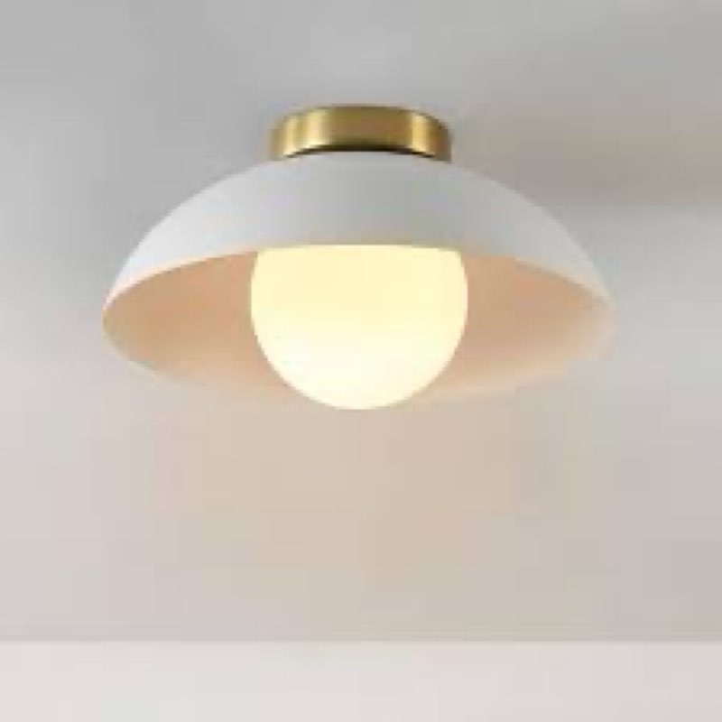 GLOBE Electric 66000159 1-Light Flush Mount Ceiling Light, Matte White Finish, Opal Glass Shade, Low