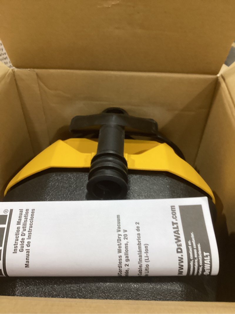 Condition photo showing As Is for dewalt 20v max shop vacuum wet and dry, shop vac 2 gallon, cordless and corded wet dry vacuum cleaner, wide nozzle, hepa filter, tool only (dcv581h) wet/dry vac only