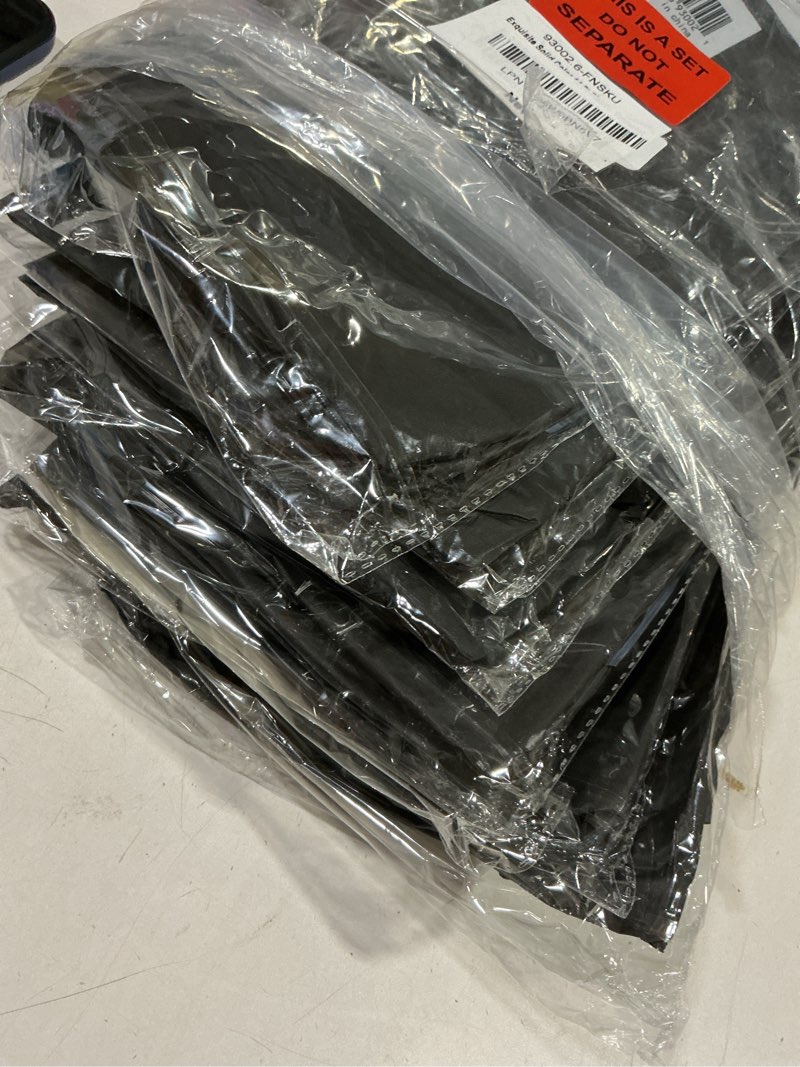 Condition photo showing New/Like New for Exquisite Ruffle Table Skirt Black 6 Pack 14 Ft Long Table Skirts for Rectangle Tables 6ft Plus or Round Tables Skirts with Adhesive Strip for Gender Reveal Decor & Happy Birthday Parties