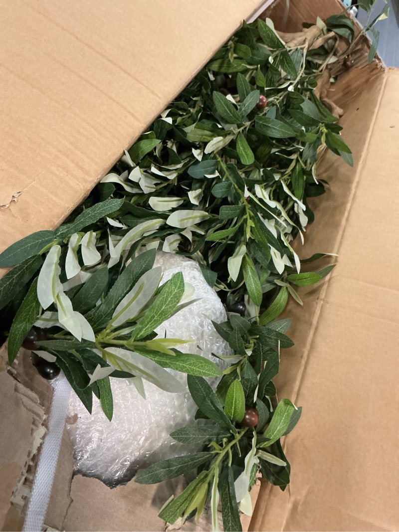 Condition photo showing As Is for 6FT Faux Olive Tree with Tall Exquisite Planter Artificial Olive Tree Tall, Potted Fake Olive Plant with 1260 Real Touch Leaves, Indoor Outdoor Home Garden Office Decor 6ft Type 1