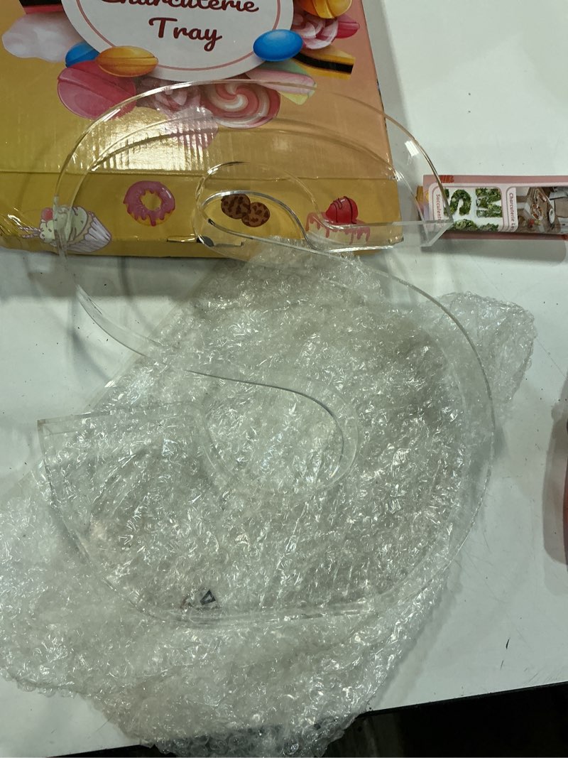 Condition photo showing Good Condition for 13.8" extra large acrylic letter charcuterie board box, reusable fillable letter cake candy dish display serving tray for birthday anniversary party decoration (s) letter s 13.8" x 11.3" x 1.6"