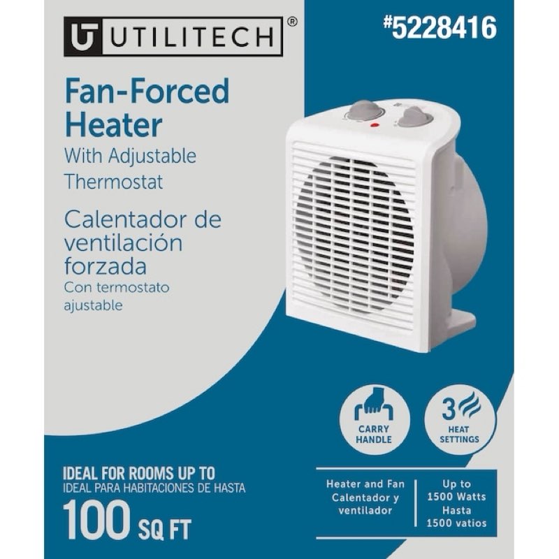 Utilitech Up to 1500-Watt Utility Fan Compact Personal Indoor Electric