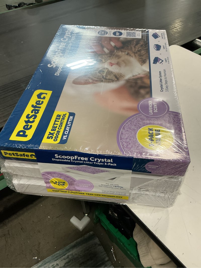 Condition photo showing New/Like New for petsafe scoopfree crystal disposable crystal cat litter trays - lavender - 3pk/13.5oz