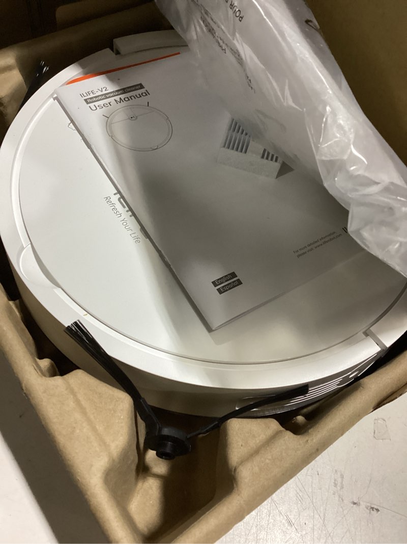 Condition photo showing Good Condition for ilife v2 robot vacuum cleaner, tangle-free suction, 120 mins runtime, slim, self-charging robotic vacuum cleaner, ideal for pet hair and hard floors