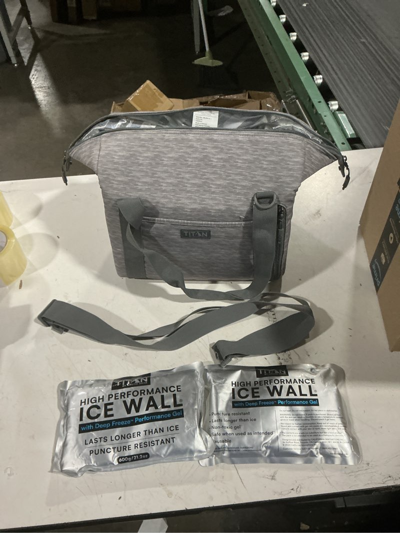 Condition photo showing New/Like New for titan insulated carry all tote grey