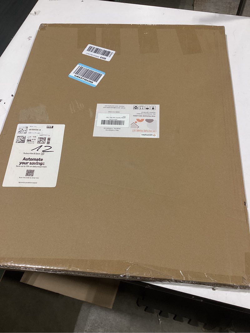 Condition photo showing Good Condition for upsimples 18x24 picture frame, display pictures 16x20 with mat or 18 x 24 without, wall hanging poster frames, black, 1 pack black 18x24