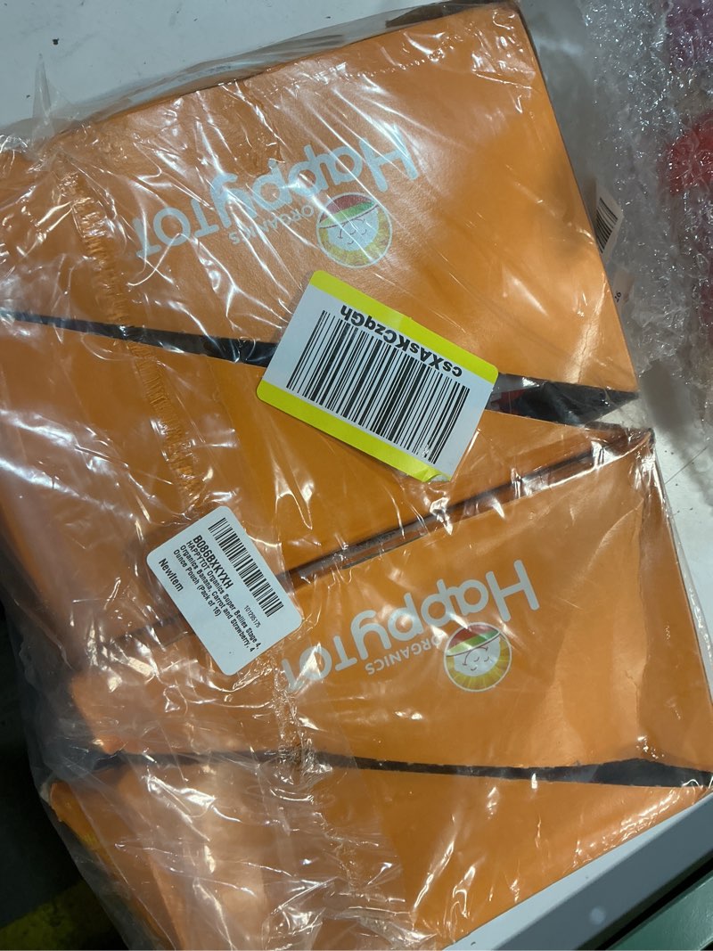 Condition photo showing New/Like New for (exp 04/14/2026)happytot organics stage 4 baby food pouches, gluten free, vegan snack, super bellies, fruit & veggie puree, banana, carrot & strawberry 4 ounce (pack of 16) banana, carrot and strawberry pack of 16