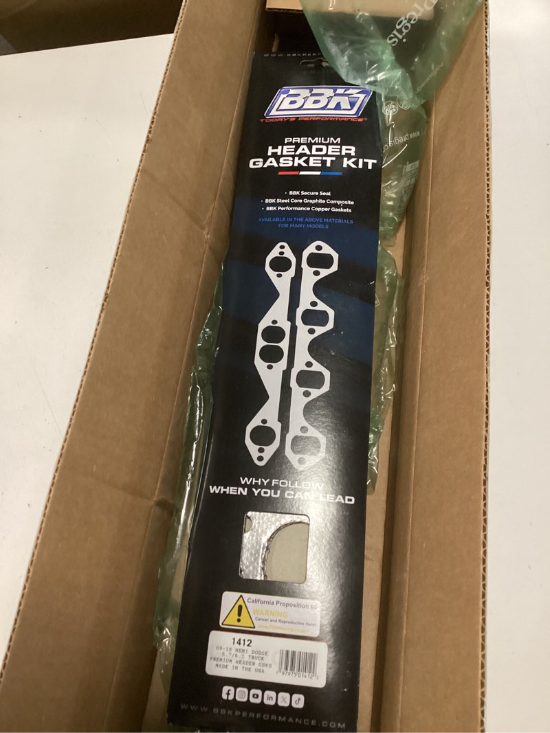 Condition photo showing As Is for bbk dodge hemi 5.7 6.1 exhaust header gasket set fits select: 2004-2008 dodge ram 1500  2005-2006 chrysler 300c