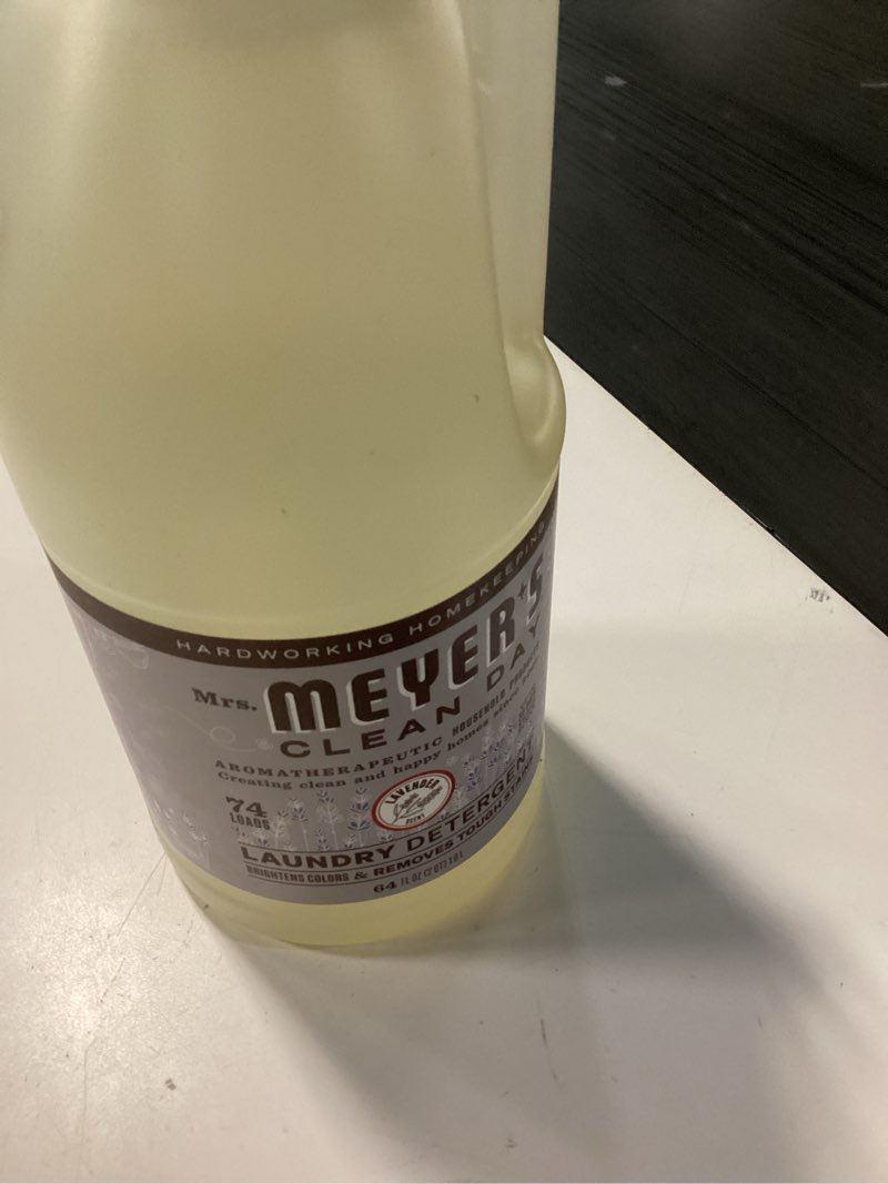 Condition photo showing New/Like New for mrs. meyer's clean day liquid laundry detergent, cruelty free, lavender scent, 64 oz- pack of 2 lavender 64 fl oz (pack of 2)