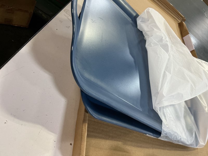 Condition photo showing As Is for KINGEN 2-Pack Navy Blue Bamboo Fiber Serving Trays - 18×13-inch Extra Large w/Handles Tray, Platters for 4th of July, Christmas, BBQ, Picnic, Outdoor Dining - Durable, Lightweight (Classic Blue) Navy Blue 18inch