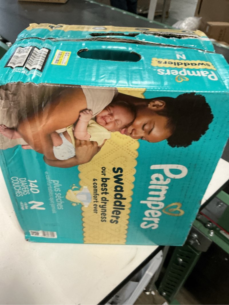 Condition photo showing New/Like New for pampers swaddlers diapers, size 0 (up to 10 lbs), 140 count, absorbent, keeps baby dry and comfortable, skin safe disposable baby diaper (packaging may vary) newborn 140
