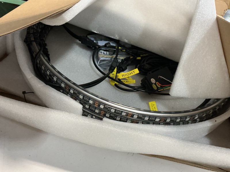 Condition photo showing Good Condition for 17inch Double Row Wheel Ring Lights,Brightest Chasing Color Rim Lights with Turn Signal and Braking,Wheel Light 4pcs fit for Truck Car Pickup