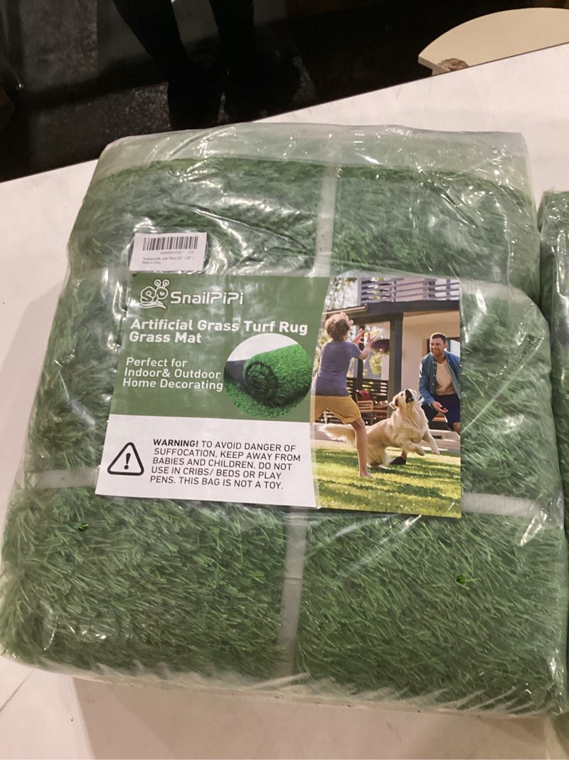 Condition photo showing New/Like New for Artificial Turf Grass 5ft X 3ft, Green Grass Rug Grass Thicks 1.18in Indoor Outdoor Grass Carpet, Dog Grass Mat with Drainage Holes and Replacement Fake Grass 60”x36”