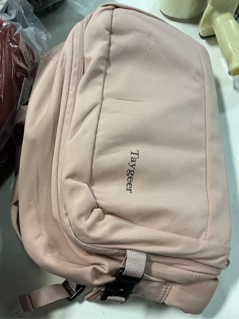 Condition photo showing Good Condition for taygeer travel backpack for women, carry on backpack with water bottle pocket & shoe pouch, tsa 15.6inch laptop mochila flight approved, nurse bag casual daypack for weekender business hiking, pink large amourpink