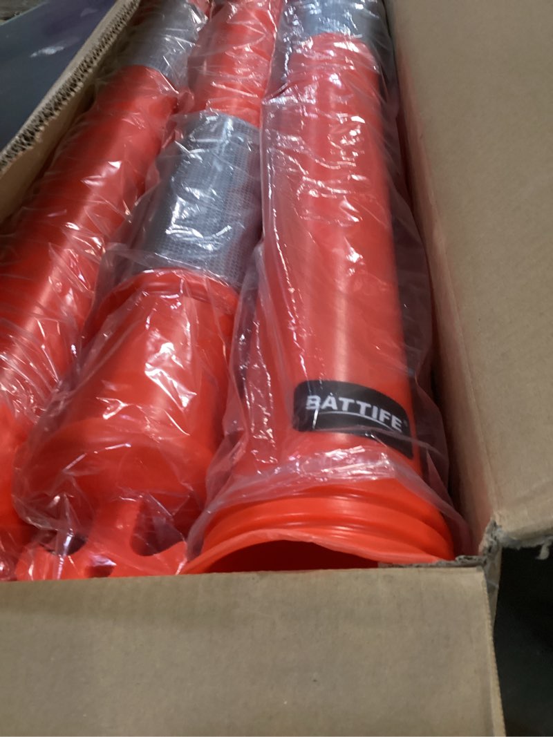 Condition photo showing Good Condition for BATTIFE 45" Delineator Post with Base, Traffic Delineator Cones with Reflective Collar for Driving Practice, Construction Work (3, Orange, 45 inch) 45 inch Orange 3
