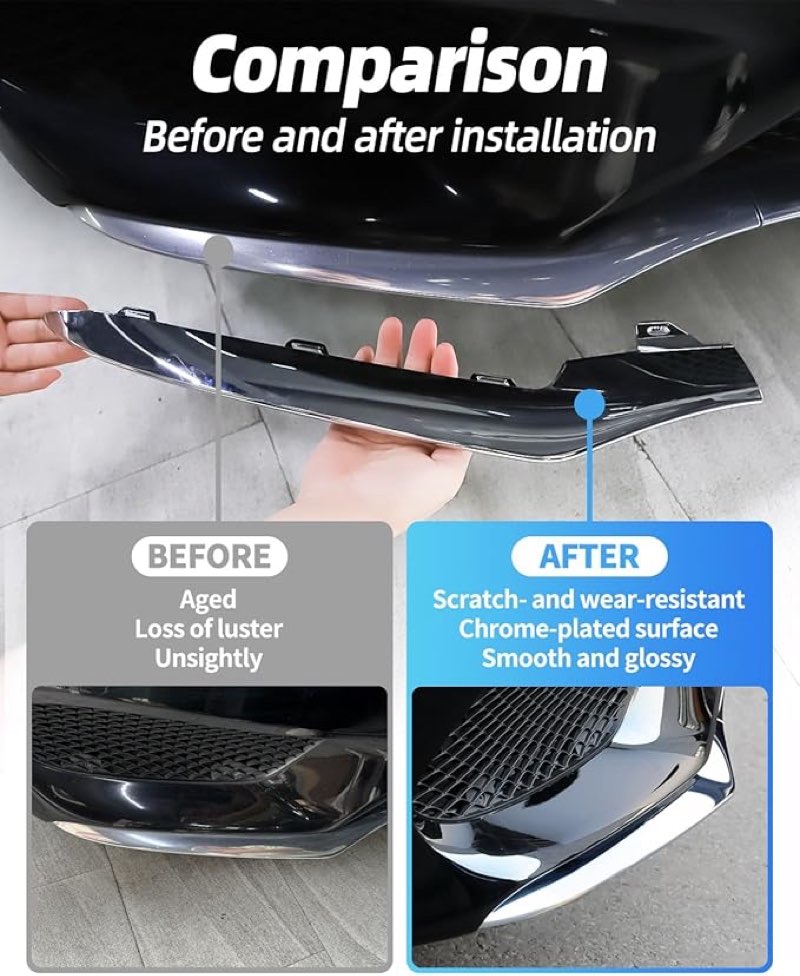 Front Bumper Chrome Trim Molding Compatible with Mercedes-Benz E Class 2014-2016 W212 E250 E350 E400