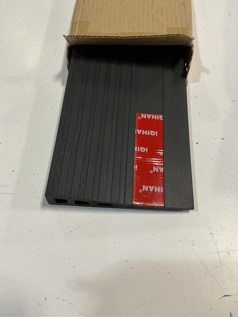 Condition photo showing Good Condition for 1.2" rise threshold ramps for doorways, 35.5" wide natural rubber power wheelchair ramp is adjustable and cuttable for doorways, curb, sweeper, power scooters, 2000 lbs load capacity