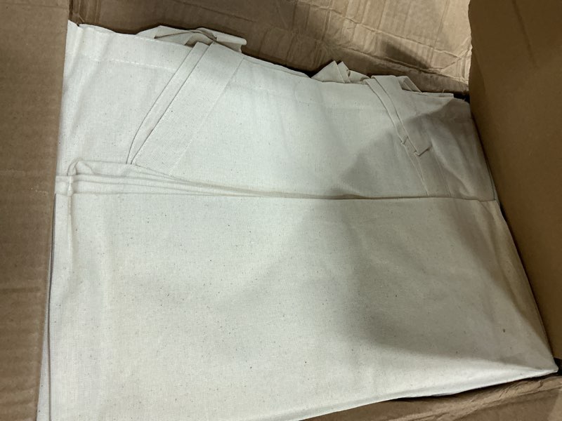 Condition photo showing Good Condition for topdesign 48-pack economical 16"x15" cotton tote bags, lightweight medium reusable grocery shopping cloth bags, suitable for diy, advertising, promotion, gift, activity medium beige 48