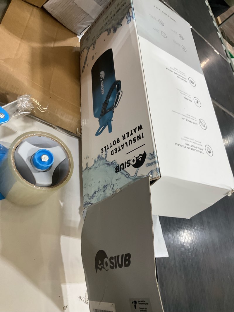 Condition photo showing As Is for Insulated Water Bottle 128 oz, Triple Wall Vacuum Stainless Steel(Cold for 48 Hrs),Leak Proof & BPA-Free,One Gallon Water Bottle with Reflective Paracord & Flip Straw for Sports & Travel, Black