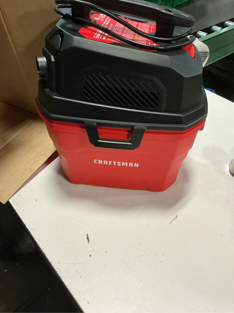 Condition photo showing Good Condition for craftsman cmxevbe17040 4 gallon 5.0 peak hp wet dry vac, portable shop vacuum wet and dry with filter, hose and attachments for home and automotive cleaning