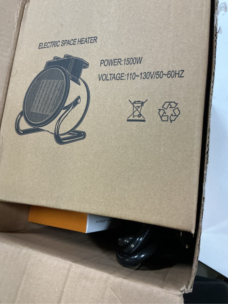 Condition photo showing New/Like New for Greenhouse Heater with Thermostat & Hygrometer, 1500W/750W/24W Plant Heater Fan, Adjustable Temperature 40°F-108°F Patio Heaters for Outdoor Use Tents Winter Grow Garage Indoor(Green,2 Pack) Green 2