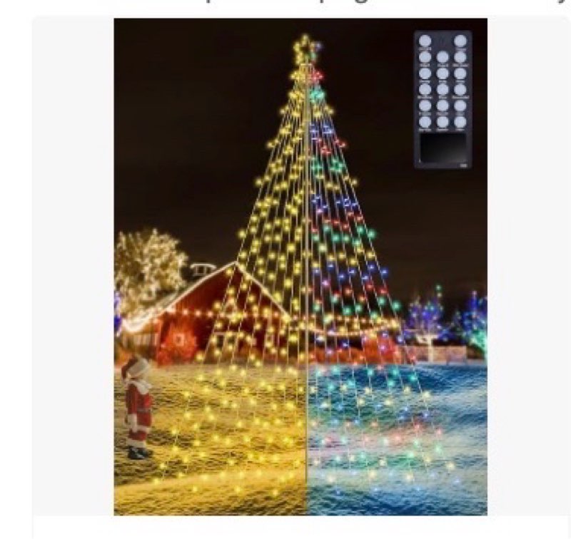 Lomotech Color Changing Christmas Tree Lights - 16Ft 664 LED with 10.5" Topper, Remote Controll Wate