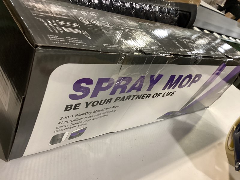 Condition photo showing New/Like New for Spray Mops for Floor Cleaning - Wet Dry Mops with 6 Disposable Pads for Swiffer Powermop - Refillable Bottle for Hardwood Tile Home Kitchen - Absorbs Pet Hair Dust Stains Gray