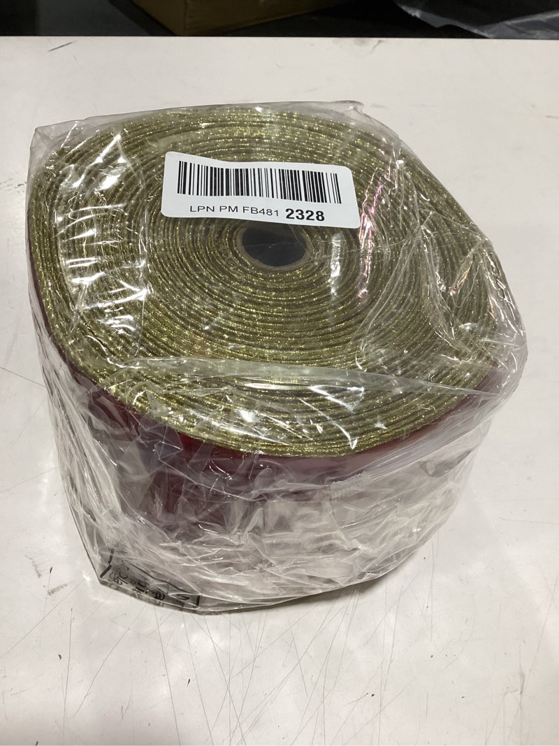 Condition photo showing Good Condition for Yungyan Velvet Ribbons with Gold Edge Felt Ribbon Gift Bow Wrapping Ribbon Waterproof for Handmade, Home Decor, Gift Wrapping, Wreath DIY Crafts, Christmas Tree(Red Gold,4 Inch X 35 Yards) 4 Inch X 35 Yards Red Gold