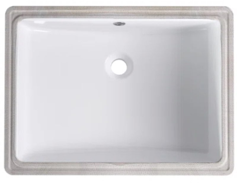Zstar 15.3'' White Ceramic Rectangular Undermount Bathroom Sink