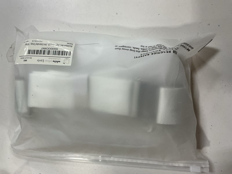 Condition photo showing New/Like New for Boutique Belt Crossbody Bag Fanny Pack for Women Fashionable | Cute Mini Everywhere Bum Hip Waist Pack | Fashion Travel Chest Bag | Silver Accessories | Adjustable Small Strap | White White | Silver Small Strap Length