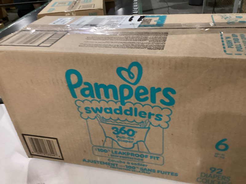 Condition photo showing New/Like New for pampers diapers - swaddlers 360° - size 6, 92 count, up to 100% leakproof comfy dry fit, designed for easy changes, pull on baby diaper (packaging may vary) size 6 92