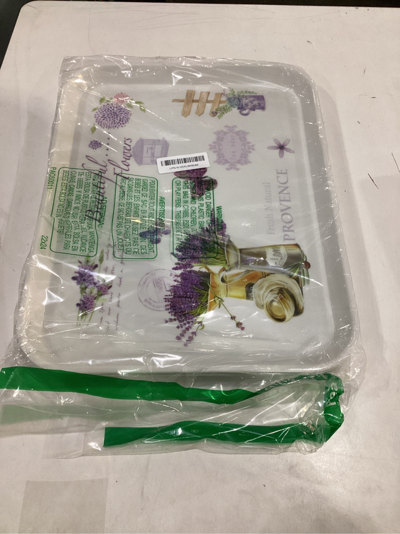 Large Serving Platter Melamine Trays 2 Pack Stackable Food Tray with Floral Print for Gift, Party, D