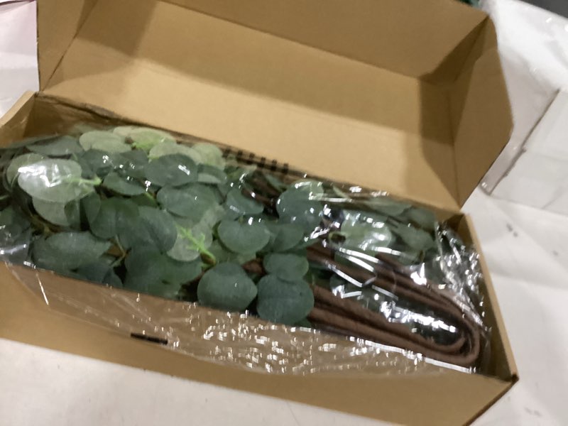 Condition photo showing Good Condition for 12 pcs 27" eucalyptus stems greenery stems eucalyptus leaf spray in green silk plastic plants floral artificial plants for home party wedding decoration green -12 pcs