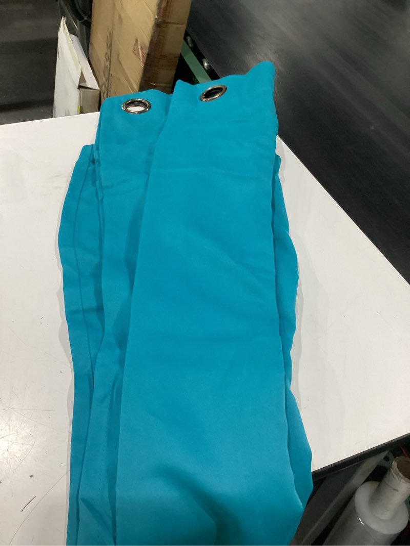 Condition photo showing New/Like New for turquoize teal blackout curtains thermal insulated grommet black out curtain drapes for bedroom window treatment curtain panels/drapes for nursery & infant care,2 panel, 52" w x 84" l, teal 52"w x 84"l (pack of 2) teal
