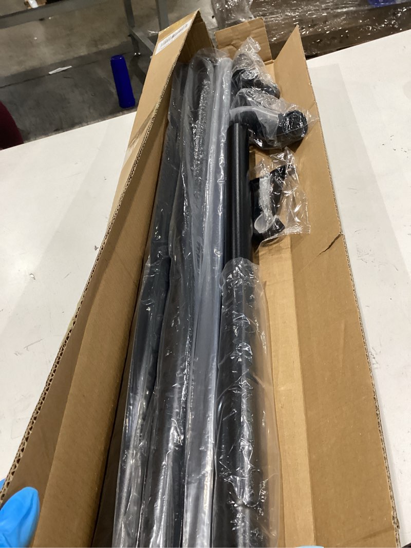 Condition photo showing Good Condition for tension curtain rod 51-165in(4.25-13.75ft), extra long outdoor curtain rod no drilling for window or bathroom patio, adjustable spring shower rod, easy to install never rust, rod diameter 1.26in-black black 51''-165''