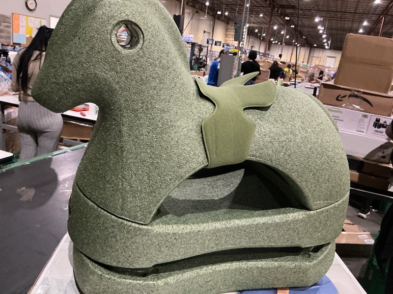 Condition photo showing Good Condition for nuby rock 'n ride rocking horse for kids - ride, rock & scoot toy for indoor & outdoor play - balance & coordination development toy - ages 12+ months - green horse