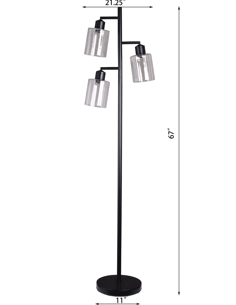 allen + roth 67-in Black Multi-head Floor Lamp