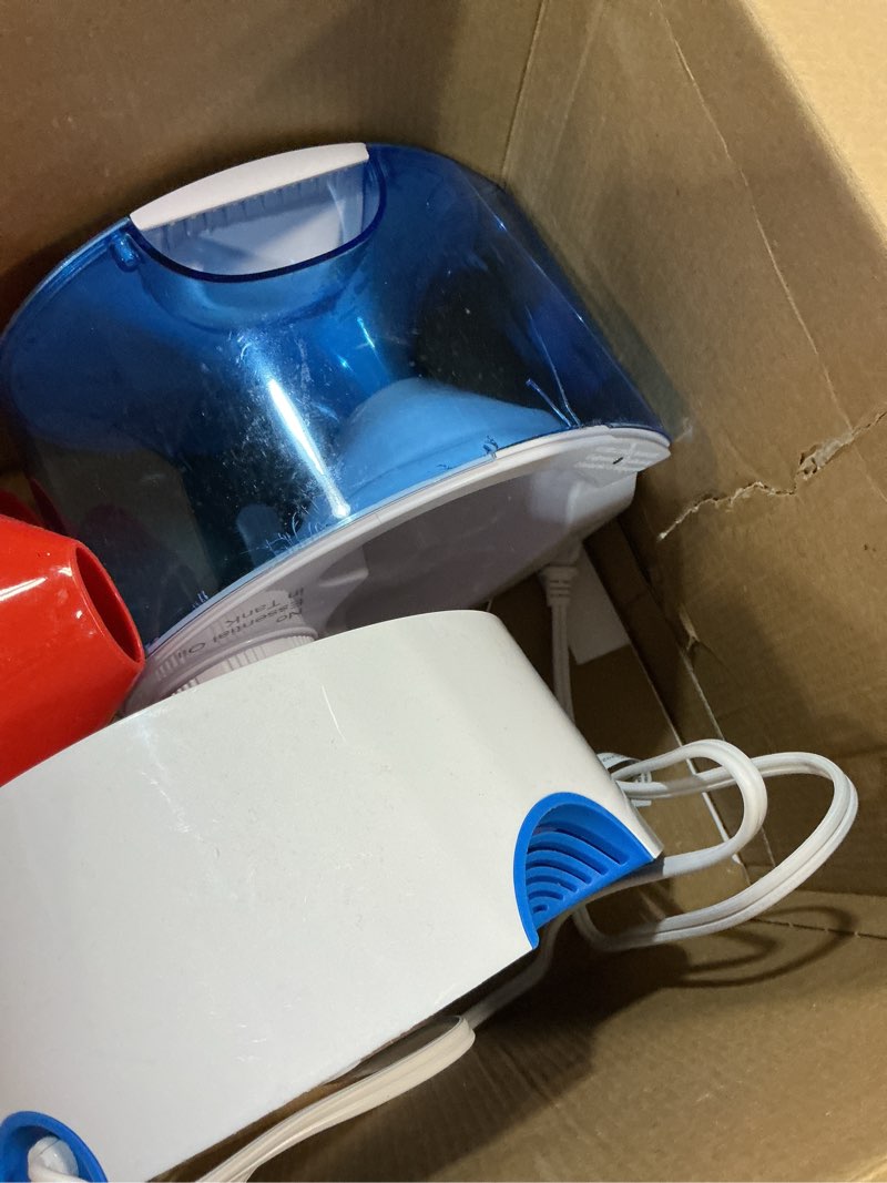 Condition photo showing As Is for crane steam inhaler & warm mist humidifier, 0.5 gallon, humidifier fsa eligible, blue & white, ideal humidifiers for bedroom, sinus inhaler, vaporizer hsa, vaporizer for congestion